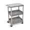 Luxor Flat Top and Tub Middle/Bottom Shelf Cart - Gray STC211-G - alternate 2