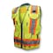 Radians Unisex Two-Tone Hi-Vis Engineer Vest, Woven Polyester Front/Mesh Back, Zipper, Hi-Vis Green SV55-2ZGD-L - alternate 1