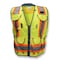 Radians Unisex Two-Tone Hi-Vis Engineer Vest, Woven Polyester Front/Mesh Back, Zipper, Hi-Vis Green SV55-2ZGD-L - alternate 5