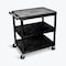 Luxor Utility Cart - Large Flat Shelf Cart - Three Shelves - Black TC222-B - alternate 1