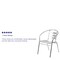 Flash Furniture Contemporary Restaurant Stack Chair, Aluminum Seat, 21.75 W 22" L 29 H, Integrated TLH-017B-GG - alternate 3