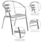 Flash Furniture Contemporary Restaurant Stack Chair, Aluminum Seat, 21.75 W 22" L 29 H, Integrated TLH-017B-GG - alternate 2