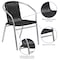 Flash Furniture Contemporary Restaurant Stack Chair, Aluminum and Black Seat, Black Back, 21.75 W 22" L 29 H TLH-020-BK-GG - alternate 3