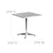 Flash Furniture Square Table, Square, Aluminum, 27.5", 27.5 W, 27.5 L, 27.5 H, Aluminum, Plastic, Stainless Steel TLH-053-2-GG - alternate 7