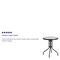 Flash Furniture Bellamy 23.75'' Round Tempered Glass Metal Table TLH-070-1-GG - alternate 3