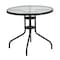 Flash Furniture Bellamy 31.5'' Round Tempered Glass Metal Table TLH-070-2-GG - alternate 2