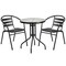 Flash Furniture 23.75" Round Glass Metal Table with 2 Metal Chairs TLH-071RD-017CBK2-GG - alternate 7