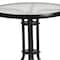 Flash Furniture Lila 23.75'' Round Glass Metal Table with 2 Black Rattan Stack Chairs TLH-071RD-037BK2-GG - alternate 3