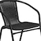 Flash Furniture Lila 23.75'' Round Glass Metal Table with 2 Black Rattan Stack Chairs TLH-071RD-037BK2-GG - alternate 10
