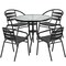 Flash Furniture 31.5" Round Glass Metal Table with 4 Metal Chairs TLH-072RD-017CBK4-GG - alternate 6