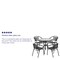 Flash Furniture 31.5" Round Glass Metal Table with 4 Metal Chairs TLH-072RD-017CBK4-GG - alternate 2