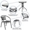 Flash Furniture 31.5" Round Glass Metal Table with 4 Metal Chairs TLH-072RD-017CBK4-GG - alternate 5