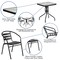 Flash Furniture 23.5" Square Glass Metal Table w/ 2 Metal Chairs TLH-0731SQ-017CBK2-GG - alternate 5