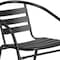 Flash Furniture 23.5" Square Glass Metal Table w/ 2 Metal Chairs TLH-0731SQ-017CBK2-GG - alternate 9