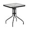 Flash Furniture Lila 23.5'' Square Glass Metal Table with 2 Black Rattan Stack Chairs TLH-0731SQ-037BK2-GG - alternate 3