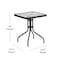 Flash Furniture Barker 23.5'' Square Tempered Glass Metal Table TLH-073A-1-GG - alternate 6