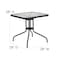 Flash Furniture Square Glass Table, Blk Rattan Edging, Sqr, 28", Aluminum, Glass, Metal, Plastic, Rattan, Steel, Clear TLH-073R-BK-GG - alternate 5