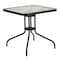Flash Furniture Square Glass Table, Blk Rattan Edging, Sqr, 28", Aluminum, Glass, Metal, Plastic, Rattan, Steel, Clear TLH-073R-BK-GG - alternate 2