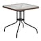 Flash Furniture Square Glass Table, Brown Rattan Edging, Sqr, 28", Aluminum, Glass, Metal, Plastic, Rattan, Steel TLH-073R-DK-BN-GG - alternate 2