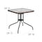 Flash Furniture Square Glass Table, Brown Rattan Edging, Sqr, 28", Aluminum, Glass, Metal, Plastic, Rattan, Steel TLH-073R-DK-BN-GG - alternate 5