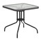Flash Furniture Square Glass Table, Gray Rattan Edging, Sqr, 28", Aluminum, Glass, Metal, Plastic, Rattan, Steel TLH-073R-GY-GG - alternate 2