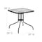 Flash Furniture Square Glass Table, Gray Rattan Edging, Sqr, 28", Aluminum, Glass, Metal, Plastic, Rattan, Steel TLH-073R-GY-GG - alternate 5
