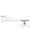 Flash Furniture Square Glass Table, Gray Rattan Edging, Sqr, 28", Aluminum, Glass, Metal, Plastic, Rattan, Steel TLH-073R-GY-GG - alternate 3