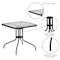 Flash Furniture Square Glass Table, Gray Rattan Edging, Sqr, 28", Aluminum, Glass, Metal, Plastic, Rattan, Steel TLH-073R-GY-GG - alternate 4