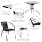 Flash Furniture Square Table Set, Aluminum, Glass, Metal, Plastic, Rattan, Clear TLH-073SQ-037BK2-GG - alternate 6