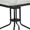 Flash Furniture Square Table Set, Aluminum, Glass, Metal, Plastic, Rattan, Clear TLH-073SQ-037BK2-GG - alternate 2