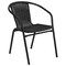 Flash Furniture Square Table Set, Aluminum, Glass, Metal, Plastic, Rattan, Clear TLH-073SQ-037BK4-GG - alternate 10