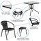 Flash Furniture Square Table Set, Aluminum, Glass, Metal, Plastic, Rattan, Clear TLH-073SQ-037BK4-GG - alternate 2