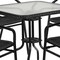 Flash Furniture Square Table Set, Aluminum, Glass, Metal, Plastic, Rattan, Clear TLH-073SQ-037BK4-GG - alternate 8