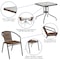 Flash Furniture Square Table Set, Aluminum, Glass, Metal, Plastic, Rattan, Clear TLH-073SQ-037BN2-GG - alternate 3