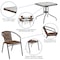 Flash Furniture Square Table Set, Aluminum, Glass, Metal, Plastic, Rattan, Clear TLH-073SQ-037BN4-GG - alternate 5