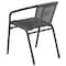 Flash Furniture Square Metal Table, Sqr w/Rattan Chairs, Gray, 28", Aluminum, Glass, Metal, Plastic, Rattan, Clear TLH-073SQ-037GY2-GG - alternate 8