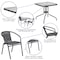 Flash Furniture Square Metal Table, Sqr w/Rattan Chairs, Gray, 28", Aluminum, Glass, Metal, Plastic, Rattan, Clear TLH-073SQ-037GY2-GG - alternate 4