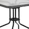 Flash Furniture Square Metal Table, Sqr w/Rattan Chairs, Gray, 28", Aluminum, Glass, Metal, Plastic, Rattan, Clear TLH-073SQ-037GY2-GG - alternate 3