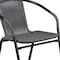Flash Furniture Square Metal Table, Sqr w/Rattan Chairs, Gray, 28", Aluminum, Glass, Metal, Plastic, Rattan, Clear TLH-073SQ-037GY2-GG - alternate 10