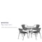 Flash Furniture Square Metal Table, Sqr w/Rattan Chairs, Gray, 28", Aluminum, Glass, Metal, Plastic, Rattan, Clear TLH-073SQ-037GY4-GG - alternate 4