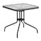 Flash Furniture Square Metal Table, Sqr w/Rattan Chairs, Gray, 28", Aluminum, Glass, Metal, Plastic, Rattan, Clear TLH-073SQ-037GY4-GG - alternate 8