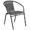 Flash Furniture Square Metal Table, Sqr w/Rattan Chairs, Gray, 28", Aluminum, Glass, Metal, Plastic, Rattan, Clear TLH-073SQ-037GY4-GG - alternate 9