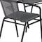 Flash Furniture Square Metal Table, Sqr w/Rattan Chairs, Gray, 28", Aluminum, Glass, Metal, Plastic, Rattan, Clear TLH-073SQ-037GY4-GG - alternate 10