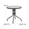 Flash Furniture Round Glass Table w/2 Blk Rattan Chrs, Rnd, 28", Aluminum, Glass, Metal, Plastic, Rattan, Clear TLH-087RD-037BK2-GG - alternate 5