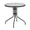 Flash Furniture Round Glass Table w/2 Blk Rattan Chrs, Rnd, 28", Aluminum, Glass, Metal, Plastic, Rattan, Clear TLH-087RD-037BK2-GG - alternate 7