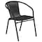 Flash Furniture Round Glass Table w/2 Blk Rattan Chrs, Rnd, 28", Aluminum, Glass, Metal, Plastic, Rattan, Clear TLH-087RD-037BK2-GG - alternate 8
