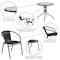 Flash Furniture Round Glass Table w/2 Blk Rattan Chrs, Rnd, 28", Aluminum, Glass, Metal, Plastic, Rattan, Clear TLH-087RD-037BK2-GG - alternate 2
