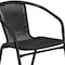 Flash Furniture Round Glass Table w/2 Blk Rattan Chrs, Rnd, 28", Aluminum, Glass, Metal, Plastic, Rattan, Clear TLH-087RD-037BK2-GG - alternate 9