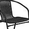 Flash Furniture Round Glass Table w/4 Blk Rattan Chrs, Rnd, 28", Aluminum, Glass, Metal, Plastic, Rattan, Clear TLH-087RD-037BK4-GG - alternate 8