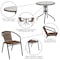 Flash Furniture Round Table Set, Aluminum, Glass, Metal, Plastic, Rattan, Clear TLH-087RD-037BN2-GG - alternate 4